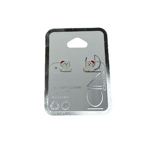 Icing Polar Bear Earrings Silver